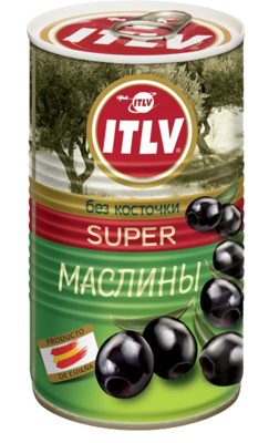 Маслины ITLV супер черные без косточки 370гр - фото 16389