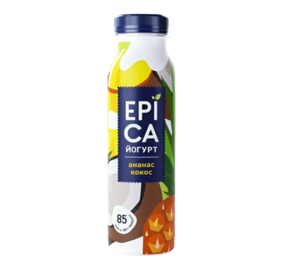 Питьевой йогурт Epica с ананасом и кокосом 260гр - фото 16490