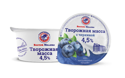 Творожная масса с черникой 4,5% 200 гр - фото 17900