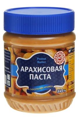 Арахисовая паста Азбука с кусочками арахиса 340гр - фото 20106