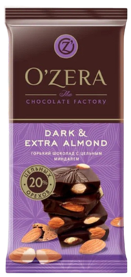 Шоколад Ozera Dark & Extra Almond 90гр - фото 20120