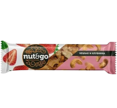 Батончик Nut&Go кешью клубника 36гр - фото 22876