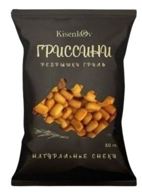 Снеки Гриссини со вкусом ребрышек гриль Kisenkov 50 гр - фото 24162