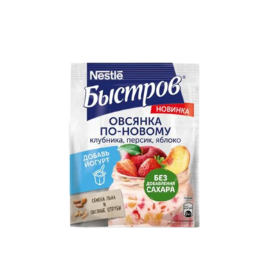 Каша Быстров клубника,персик,яблоко  40 г - фото 25053