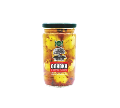 Оливки HiFood с косточкой премиум в остром рассоле 350гр - фото 25069