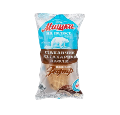 Мороженое Мишка на полюсе сах.стакан пломбир зефир 80гр - фото 25251