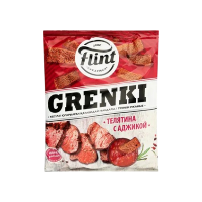 Гренки Flint ржаные со вкусом телятина со специями 100 гр.  - фото 26422