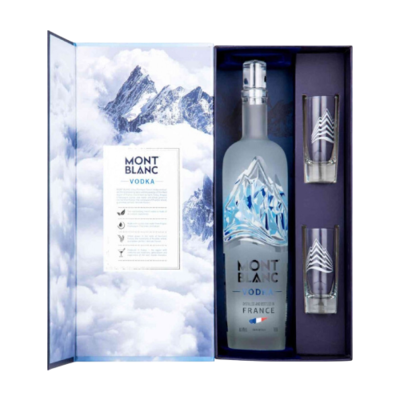 Водка Mont Blanc 0,7л Gift Box Set + 2shots - фото 27555