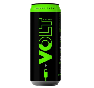 Энергетический напиток VOLT ENERGY со вкусом манго и лайма в банке 0,45 - фото 27835