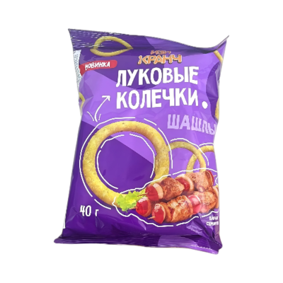 Чипсы Луковые колечки со вкусом шашлыка 40 гр - фото 27890