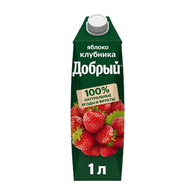 Напиток сокосодержащий Добрый яблоко-клубника 1л - фото 27958