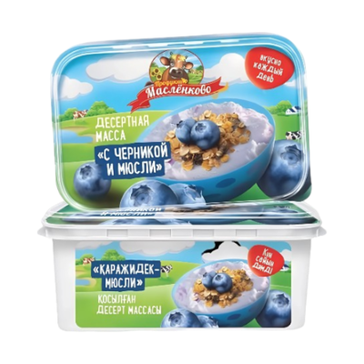 Десертная масса Масленково с черникой и мюсли 350гр - фото 28424