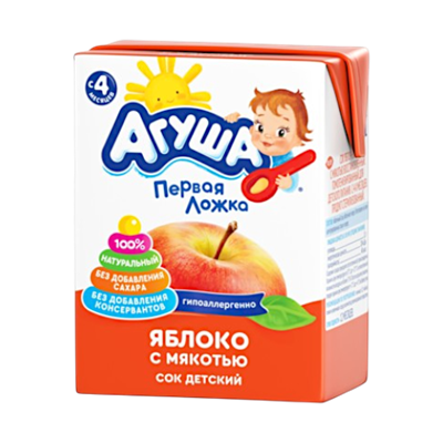 Сок Агуша Яблоко с мякотью 200мл - фото 28482
