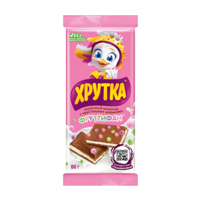 Шоколад Хрутка Фруттифан Молочный с хрустящими шариками 88 гр. - фото 28574