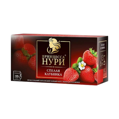Чай черный Принцесса Нури Клубника 25 пакетов - фото 28676