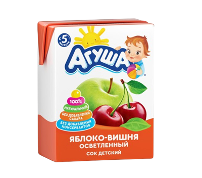 Сок Агуша Яблоко-Вишня осветленный 200мл - фото 28785