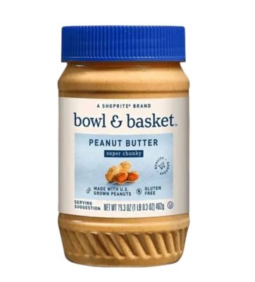 Паста SHOPRITE  BOWL & BASKET Арахисовая с кусочками арахиса, 462гр - фото 29163