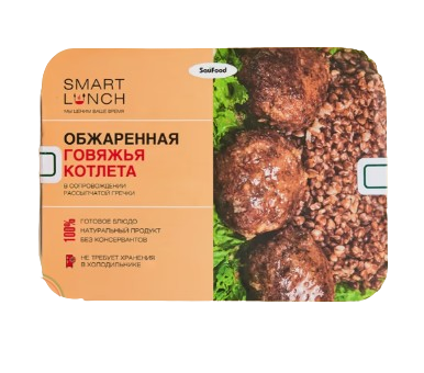 Котлета говяжья обж. с гречкой Sau Food SMART LUNCH, 300гр - фото 29184
