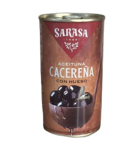 Оливки Sarasa Caserena черные с косточкой ж/б 350 гр - фото 29346