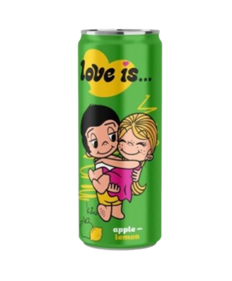 Напиток Love is яблоко и лимон газированный ж/б 0,33л - фото 29402