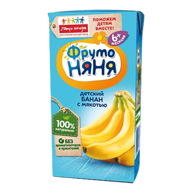 Сок ФрутоНяня Банан с мякотью 0,2л - фото 29520