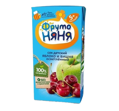 Сок ФрутоНяня Яблоко и вишня осветлённый 0,2л - фото 29522