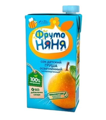 Сок ФрутоНяня Груша осветлённый 0,5л - фото 29534