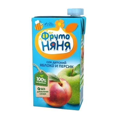 Сок ФрутоНяня Яблоко и персик 0,5л - фото 29557