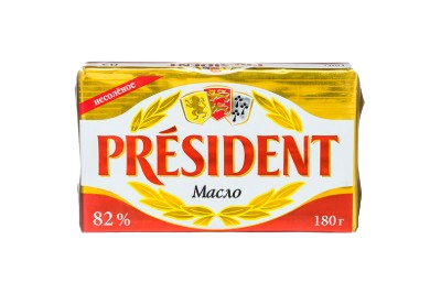 Масло сливочное President 82% 180гр - фото 30180
