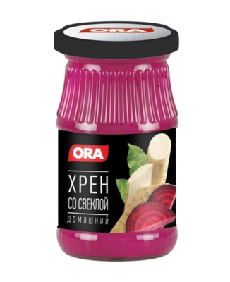 Хрен ORA домашний со свеклой острый 170гр - фото 30318
