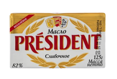 Масло сливочное President premium 82% 125гр - фото 30342