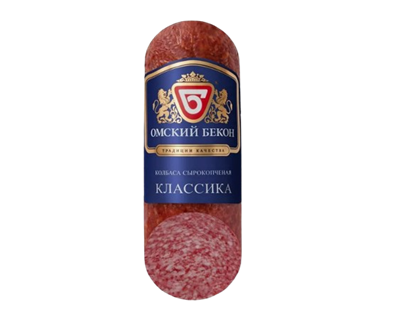 Колбаса Омский бекон Классика сырокопченая срез - фото 30611