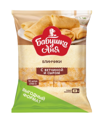 Блинчики Бабушка Аня с ветчиной и сыром 700гр - фото 30654
