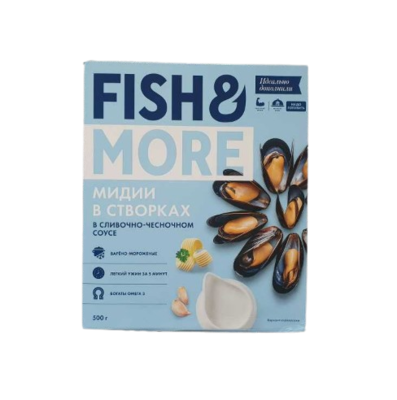 Мидии Fish & More в/м в сливочно-чесночном соусе 500 гр. - фото 30666