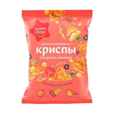 Криспы кукурузно-рисовые Happy Crisp Итальянская пицца 50 гр - фото 31211