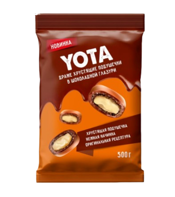 Драже YOTA Хрустящие подушечки в молочном шоколаде  - фото 31509