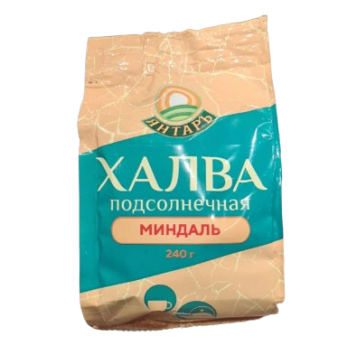 Халва Янтарь подсолнечная миндаль 240гр - фото 32059