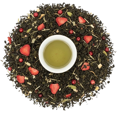 Чай зеленый Клубника со взбитыми сливками кг - фото 32087