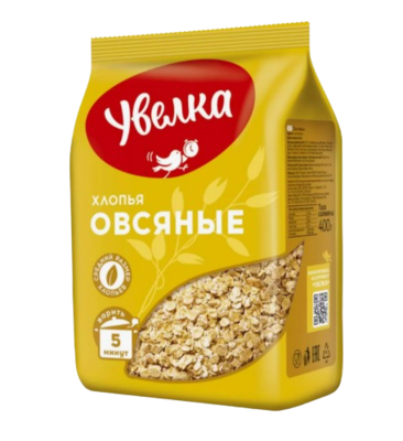 Хлопья овсяные Увелка 400гр - фото 32196
