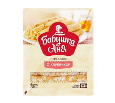 Блинчики Бабушка Аня с клубникой 360гр  - фото 32850