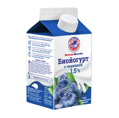 Биойогурт Восток Молоко с черникой жир 1,5% т/пак 0.45л - фото 32966