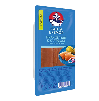 Икра Санто Бремор сельди ястычная к картошке с/с в масле 150гр - фото 35697