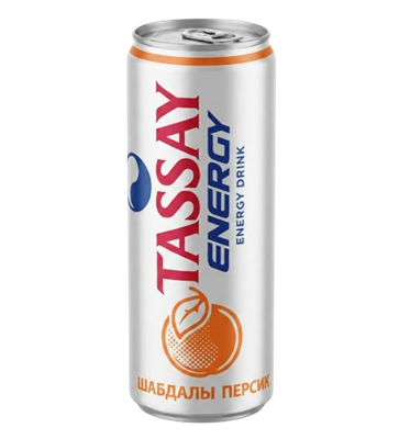 Энергетический напиток Tassay Energy со вкусом персика ж/б 0,45л - фото 36596