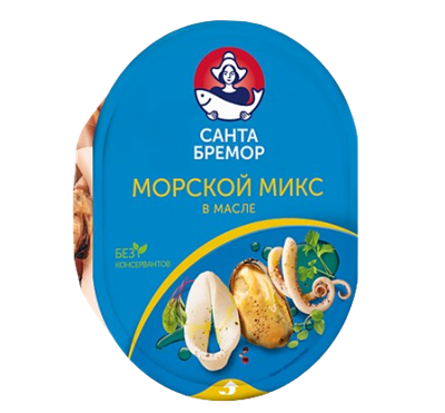 Коктель из морепродуктов Санта Бремор в масле 180гр - фото 36749