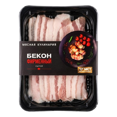 Бекон Мясной Стандарт Фирменный сырой замороженный 150гр - фото 37047
