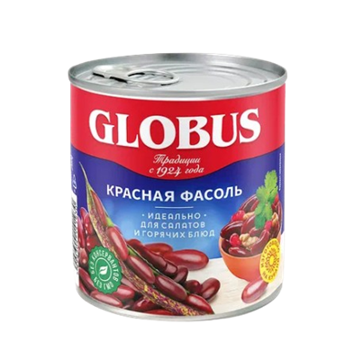 Красная Globus фасоль 425мл - фото 37368