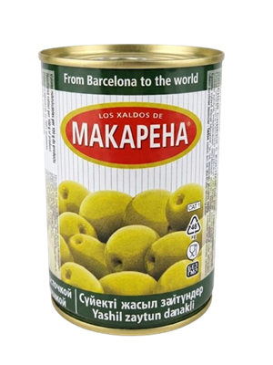Оливки Makarena зеленые с косточкой 300мл - фото 37515