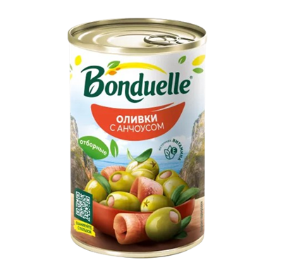 Оливки Bonduelle с анчоусом 314мл - фото 37522