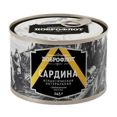 Доброфлот Сардина тихоокеанская натуральная с добавлением масла 245гр - фото 37871