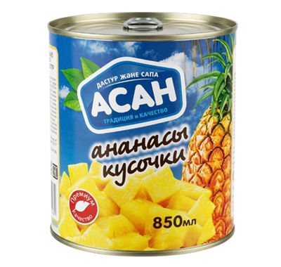 Ананасы Асан кусочки 850мл - фото 37950